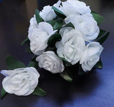 Capete Trandafiri Albi pe Tulpină – Set 200 buc. Textil (27 cm)